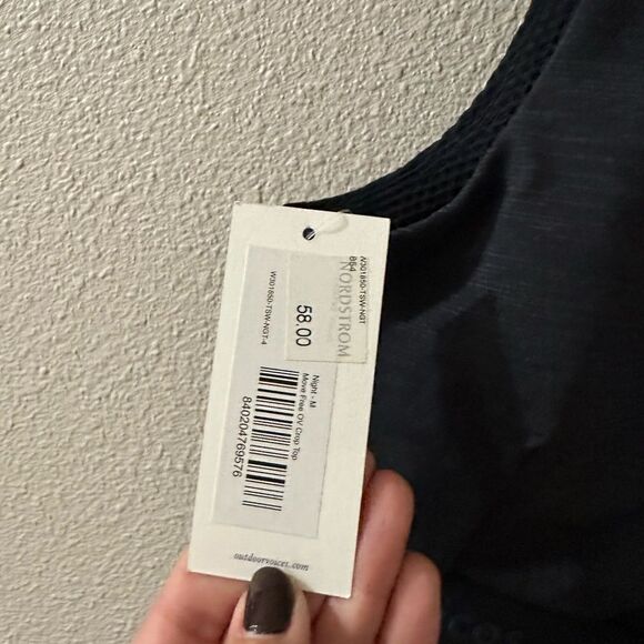 Outdoor Voices NWT Move Free Criss Cross TechSweat Night Crop Top Sports Bra M - Picture 5 of 7